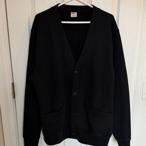 J. Crew Black V-Neck Button Cardigan